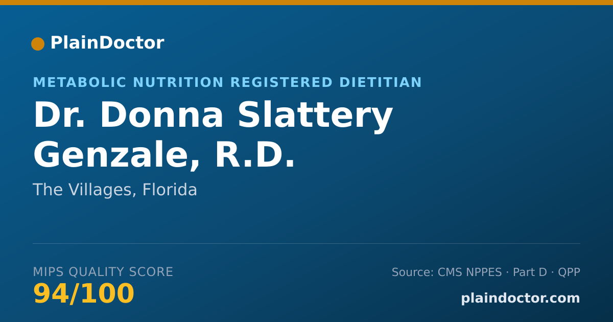 Shareable card for Donna Slattery Genzale, R.D. - Metabolic Nutrition Registered Dietitian, The Villages, FL