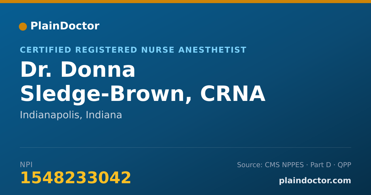 Shareable card for Donna Sledge-Brown, CRNA - Certified Registered Nurse Anesthetist, Indianapolis, IN