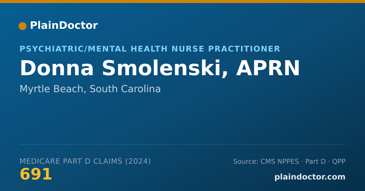 Shareable card for Donna Smolenski, APRN - Psychiatric/Mental Health Nurse Practitioner, Myrtle Beach, SC