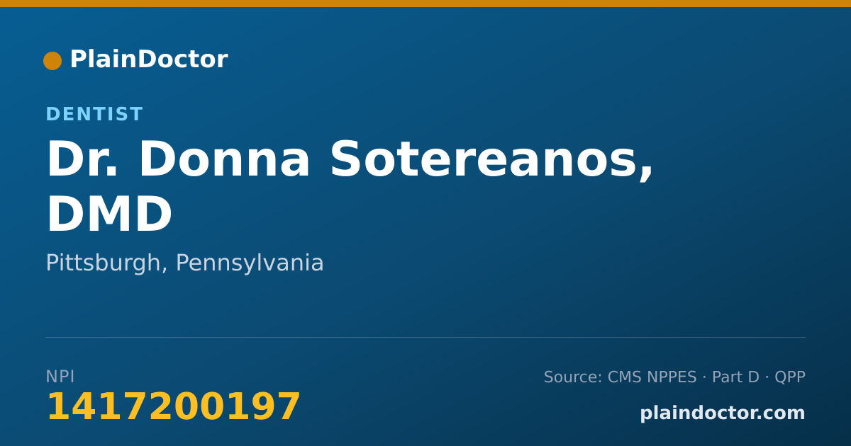 Shareable card for Donna Sotereanos, DMD - Dentist, Pittsburgh, PA