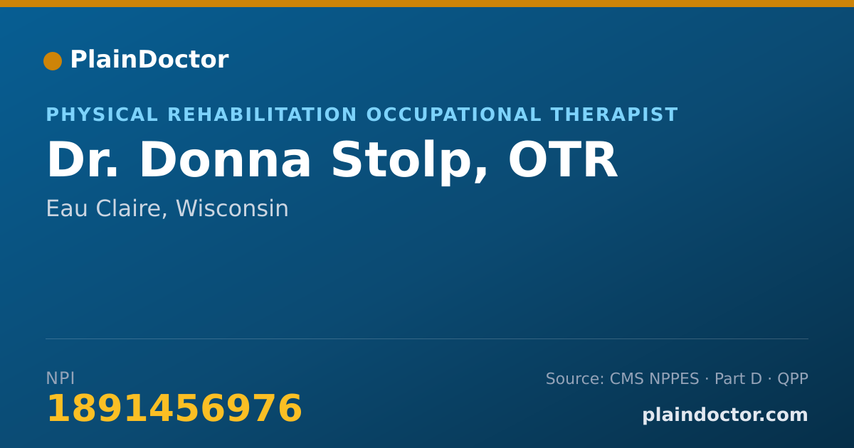 Shareable card for Donna Stolp, OTR - Physical Rehabilitation Occupational Therapist, Eau Claire, WI