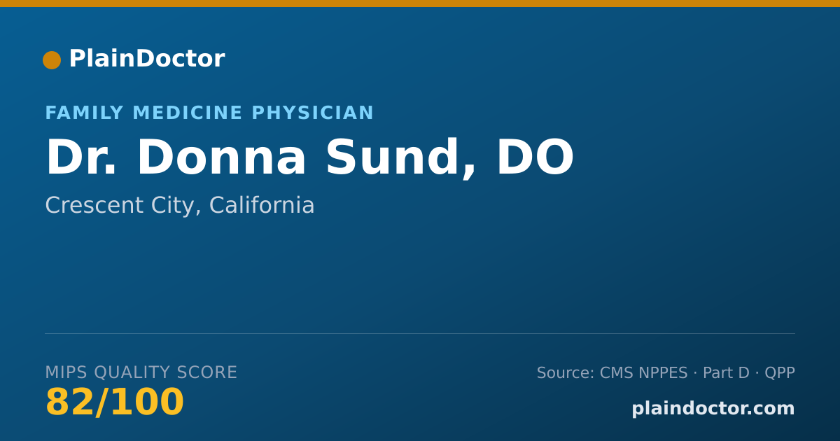 Shareable card for Donna Sund, DO - Family Medicine Physician, Crescent City, CA