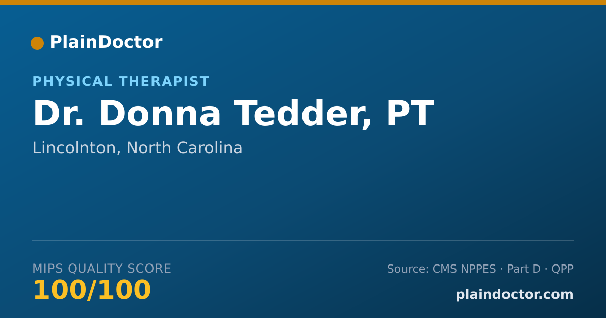 Shareable card for Donna Tedder, PT - Physical Therapist, Lincolnton, NC