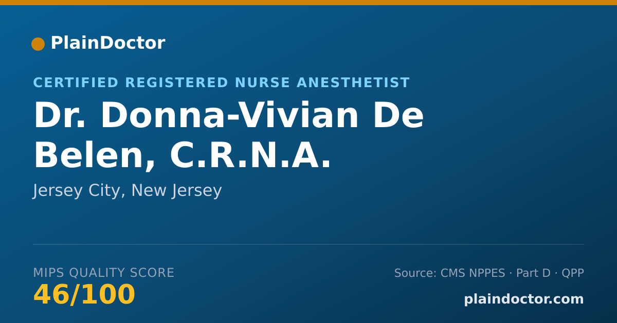 Shareable card for Donna-Vivian De Belen, C.R.N.A. - Certified Registered Nurse Anesthetist, Jersey City, NJ