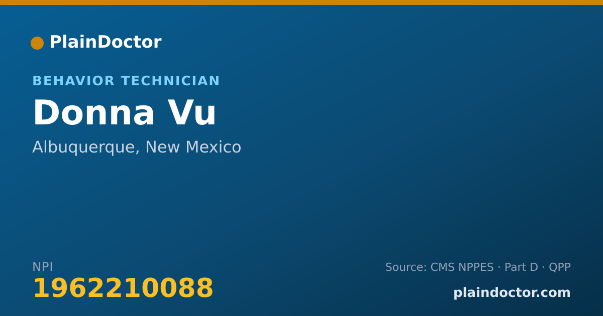 Shareable card for Donna Vu - Behavior Technician, Albuquerque, NM