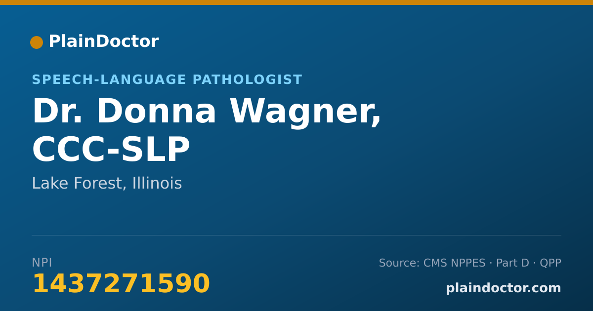 Shareable card for Donna Wagner, CCC-SLP - Speech-Language Pathologist, Lake Forest, IL