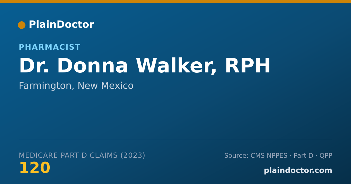 Shareable card for Donna Walker, RPH - Pharmacist, Farmington, NM