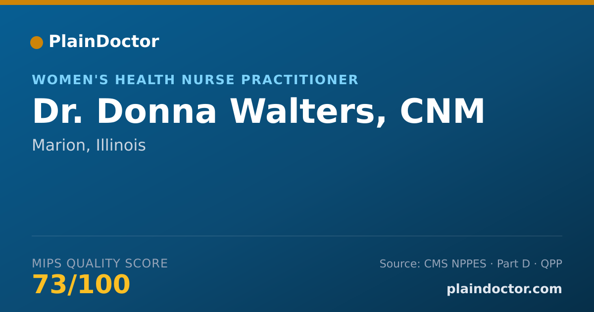 Shareable card for Donna Walters, CNM - Women's Health Nurse Practitioner, Marion, IL