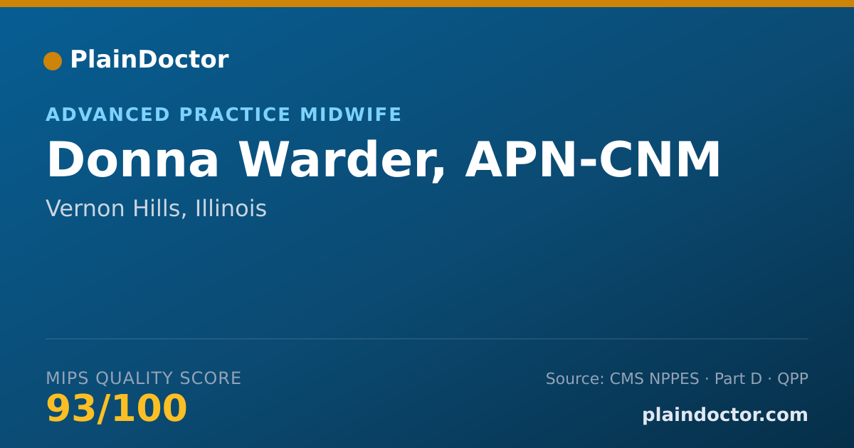 Shareable card for Donna Warder, APN-CNM - Registered Nurse, Vernon Hills, IL