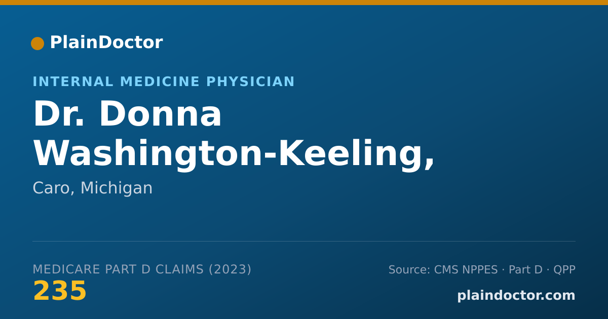Shareable card for Donna Washington-Keeling, M.D. - Internal Medicine Physician, Caro, MI