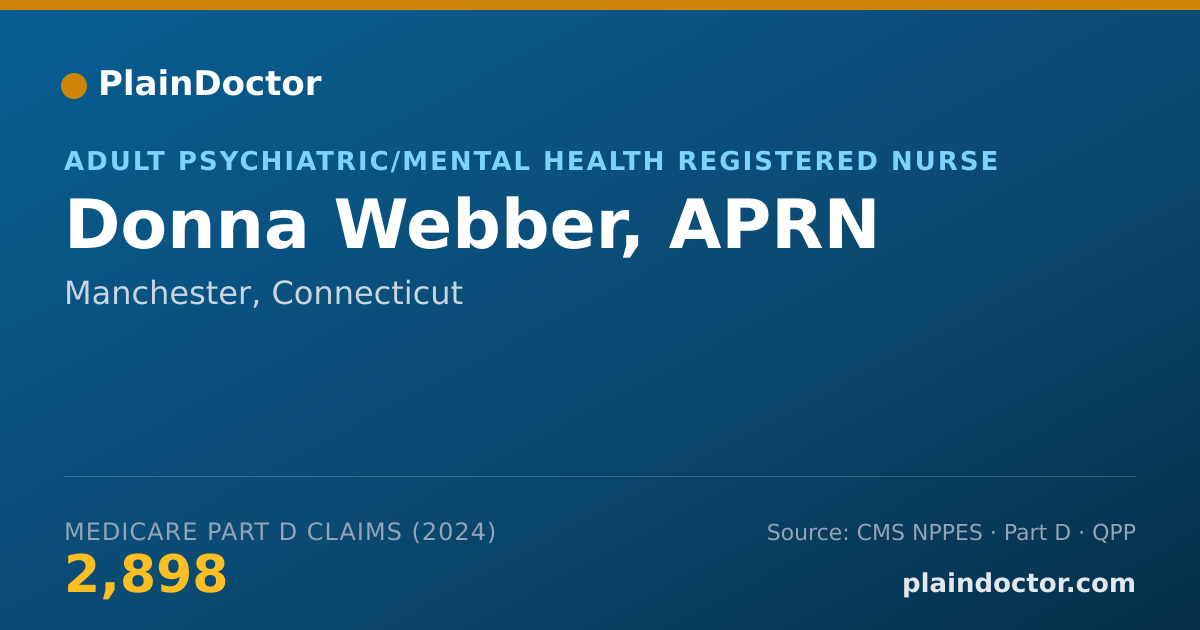 Shareable card for Donna Webber, APRN - Psychiatric/Mental Health Registered Nurse, Manchester, CT