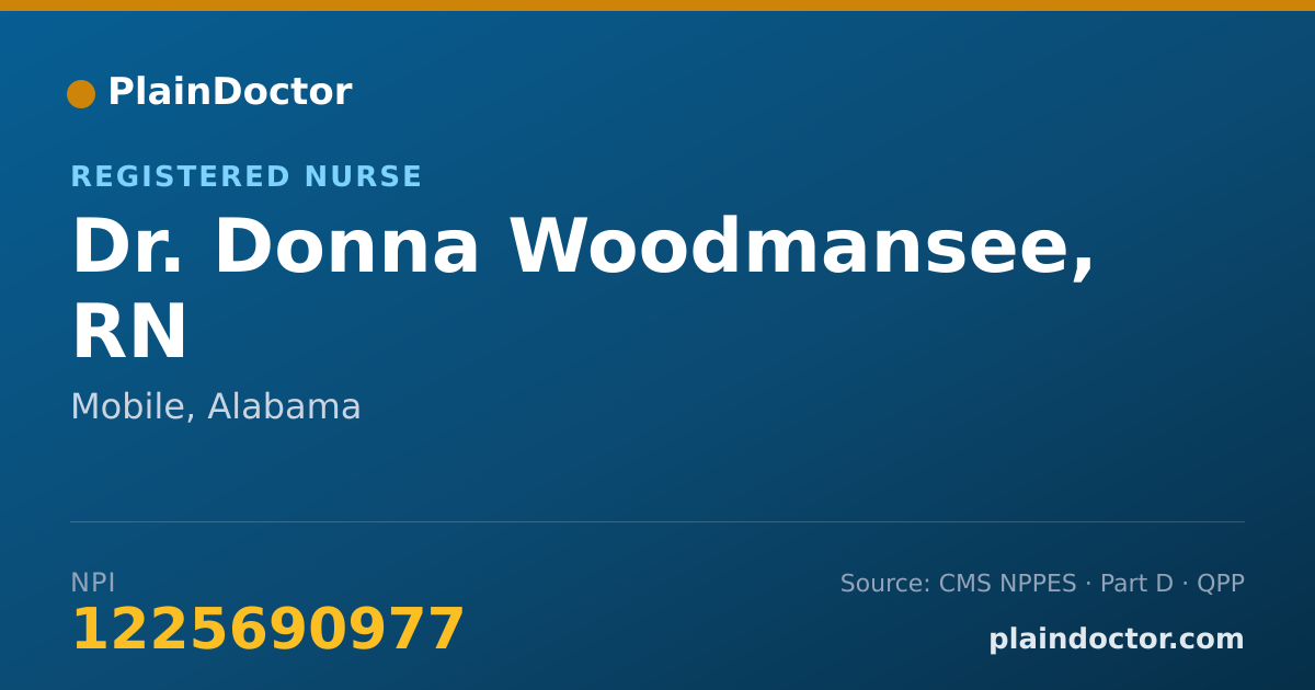 Shareable card for Donna Woodmansee, RN - Registered Nurse, Mobile, AL