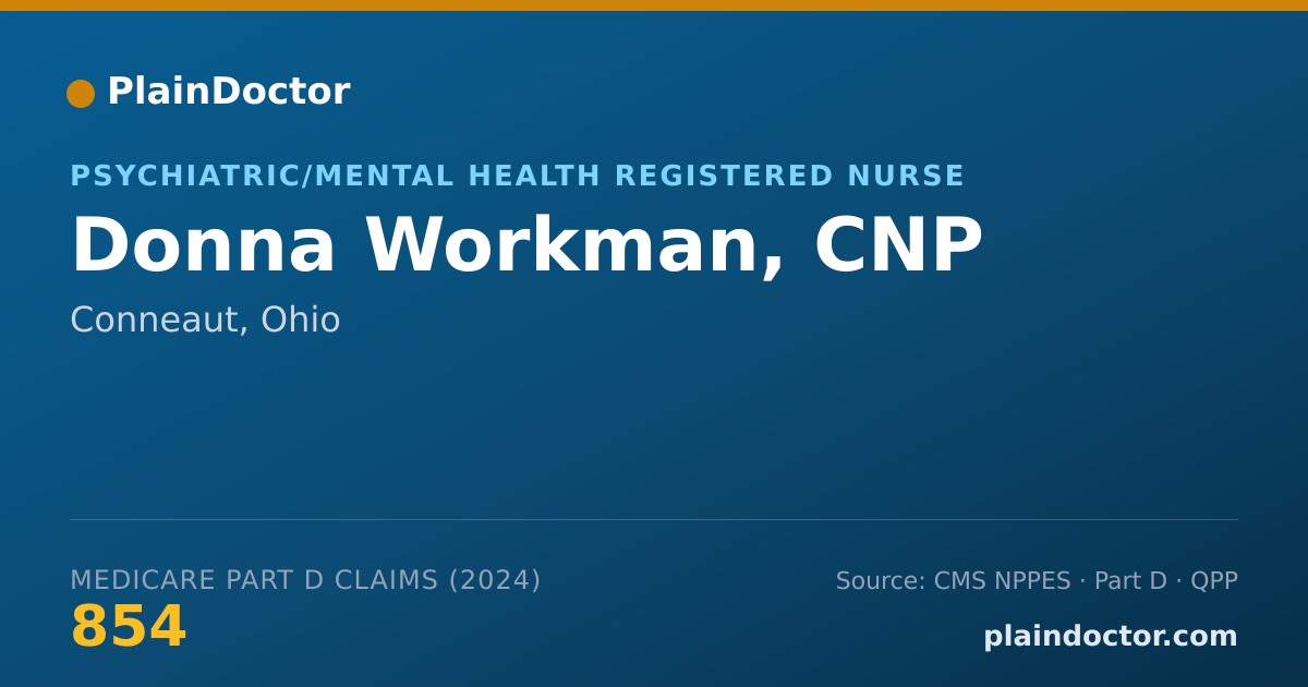 Shareable card for Donna Workman, CNP - Psychiatric/Mental Health Registered Nurse, Conneaut, OH