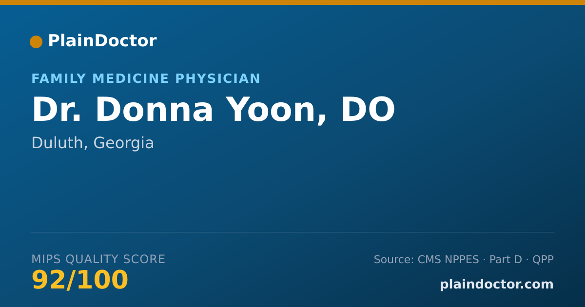 Shareable card for Donna Yoon, DO - Family Medicine Physician, Duluth, GA