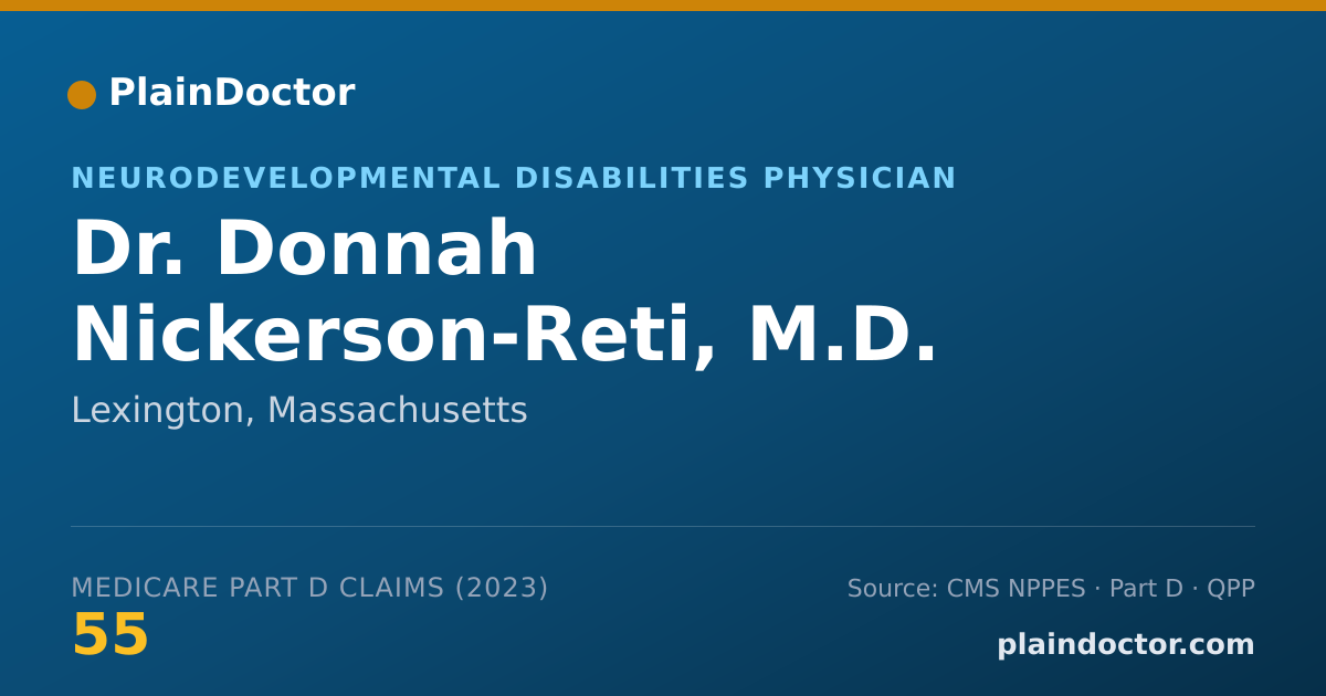 Shareable card for Donnah Nickerson-Reti, M.D. - Neurodevelopmental Disabilities Physician, Lexington, MA