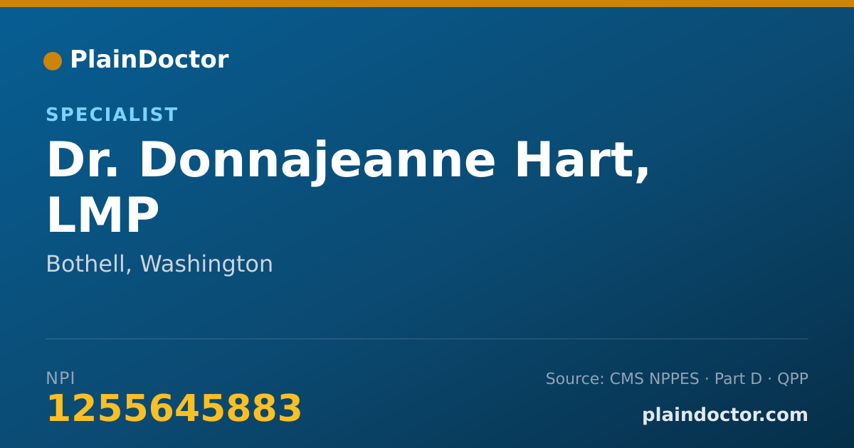 Shareable card for Donnajeanne Hart, LMP - Specialist, Bothell, WA