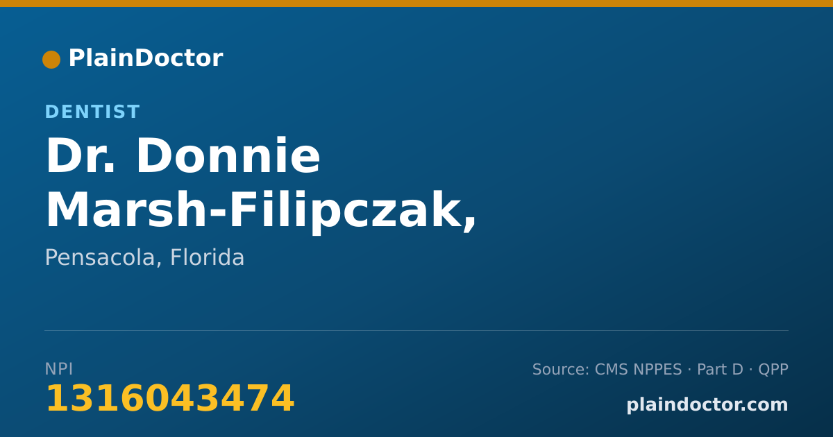 Shareable card for Donnie Marsh-Filipczak, D.M.D. - Dentist, Pensacola, FL