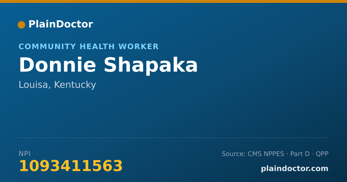 Shareable card for Donnie Shapaka - Community Health Worker, Louisa, KY