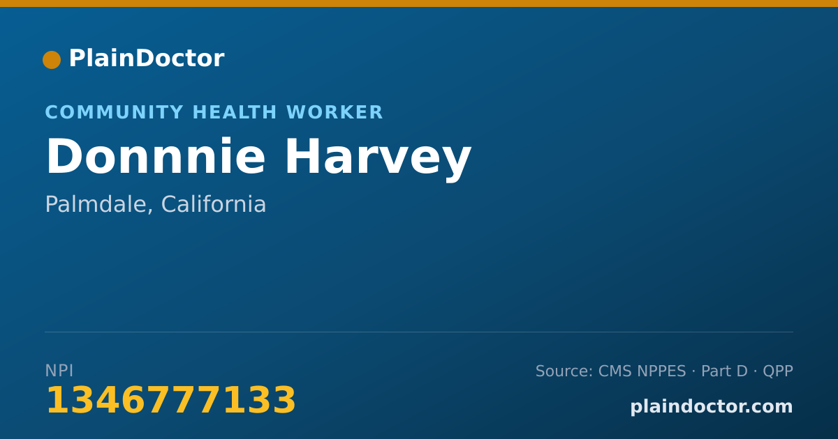 Shareable card for Donnnie Harvey - Community Health Worker, Palmdale, CA