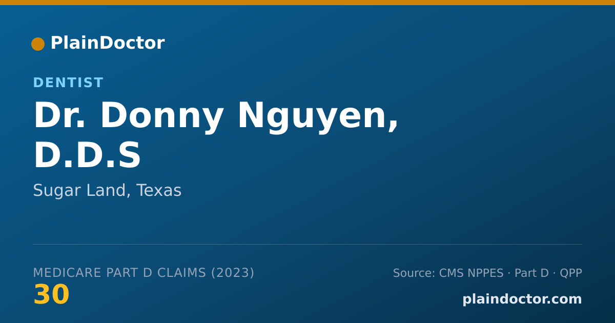 Shareable card for Donny Nguyen, D.D.S - Dentist, Sugar Land, TX