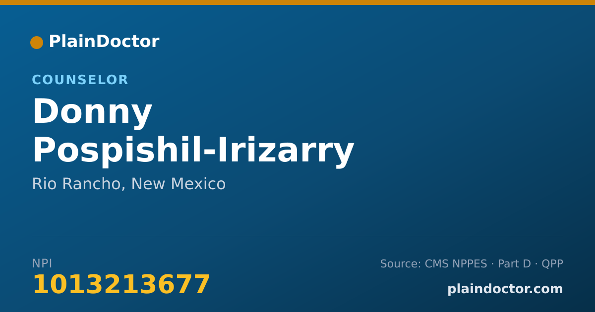 Shareable card for Donny Pospishil-Irizarry - Counselor, Rio Rancho, NM