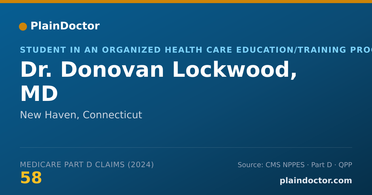 Shareable card for Donovan Lockwood, MD - Student in an Organized Health Care Education/Training Program, New Haven, CT