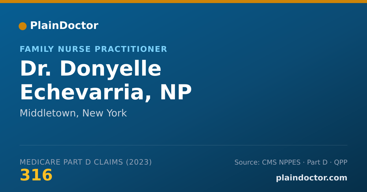 Shareable card for Donyelle Echevarria, NP - Family Nurse Practitioner, Middletown, NY