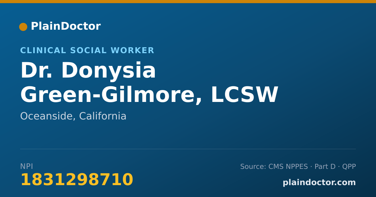 Shareable card for Donysia Green-Gilmore, LCSW - Clinical Social Worker, Oceanside, CA