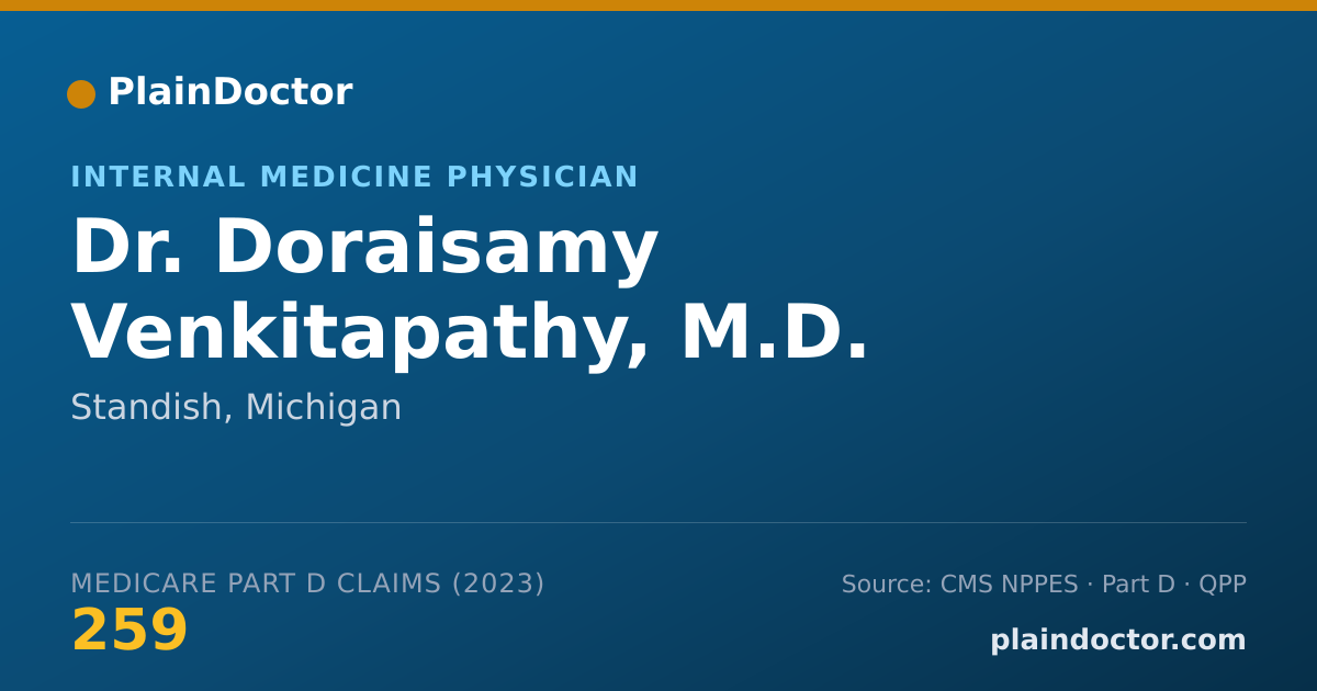 Shareable card for Doraisamy Venkitapathy, M.D. - Internal Medicine Physician, Standish, MI