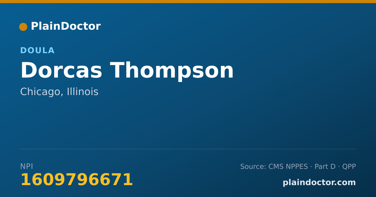 Shareable card for Dorcas Thompson - Doula, Chicago, IL