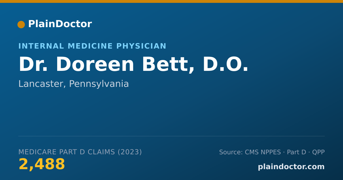 Shareable card for Doreen Bett, D.O. - Internal Medicine Physician, Lancaster, PA