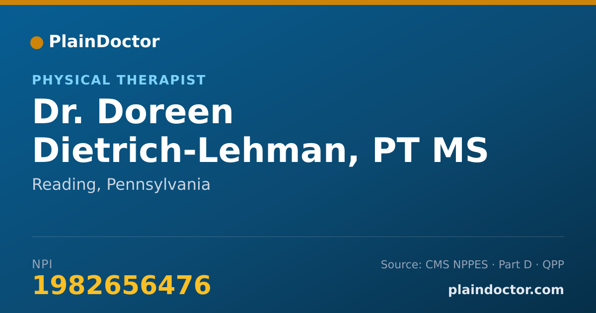 Shareable card for Doreen Dietrich-Lehman, PT MS - Physical Therapist, Reading, PA