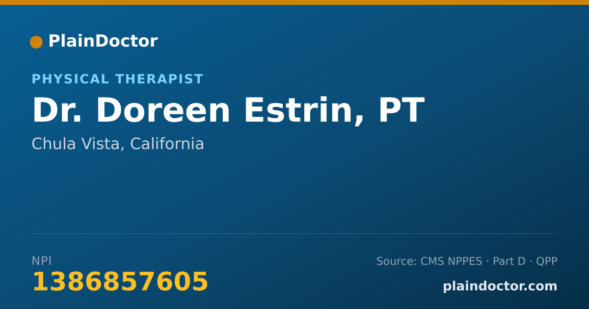 Shareable card for Doreen Estrin, PT - Physical Therapist, Chula Vista, CA