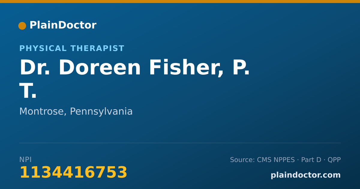 Shareable card for Doreen Fisher, P. T. - Physical Therapist, Montrose, PA