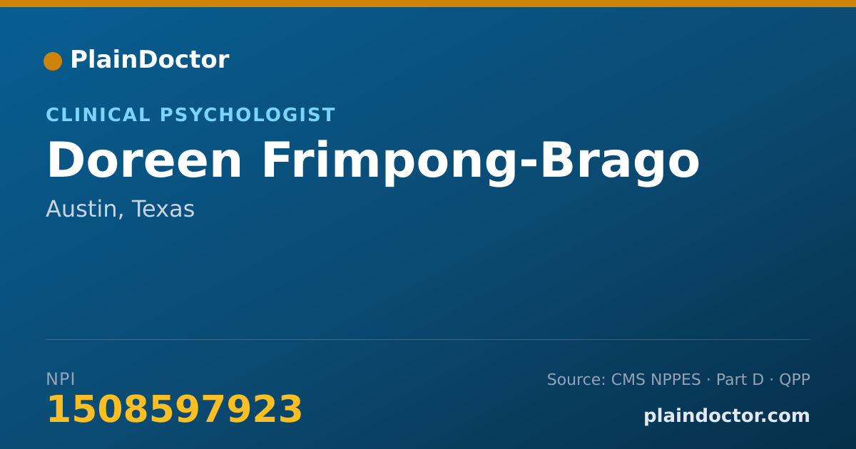 Shareable card for Doreen Frimpong-Brago - Clinical Psychologist, Austin, TX