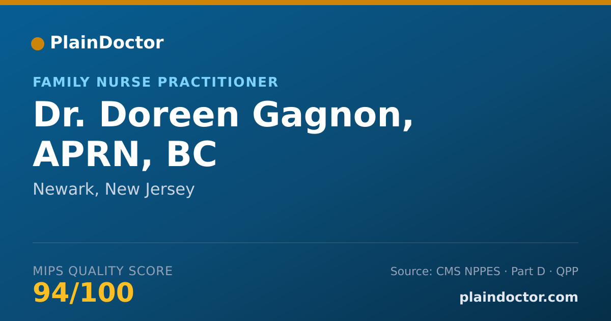 Shareable card for Doreen Gagnon, APRN, BC - Family Nurse Practitioner, Newark, NJ