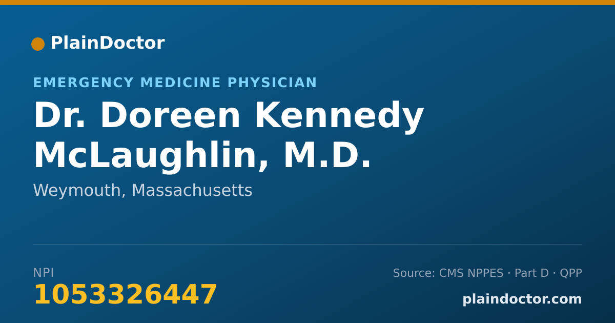 Shareable card for Doreen Kennedy McLaughlin, M.D. - Emergency Medicine Physician, Weymouth, MA