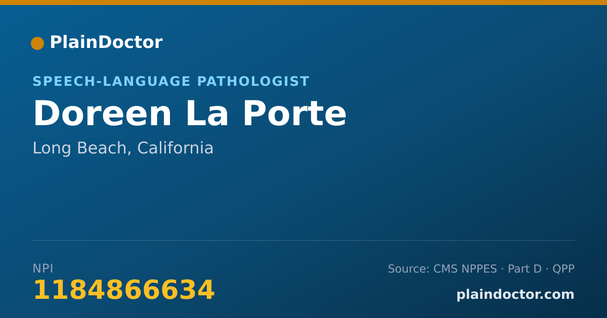 Shareable card for Doreen La Porte - Speech-Language Pathologist, Long Beach, CA