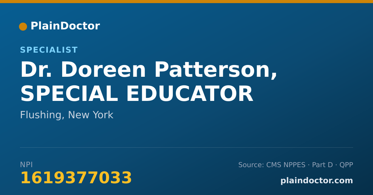 Shareable card for Doreen Patterson, SPECIAL EDUCATOR - Specialist, Flushing, NY
