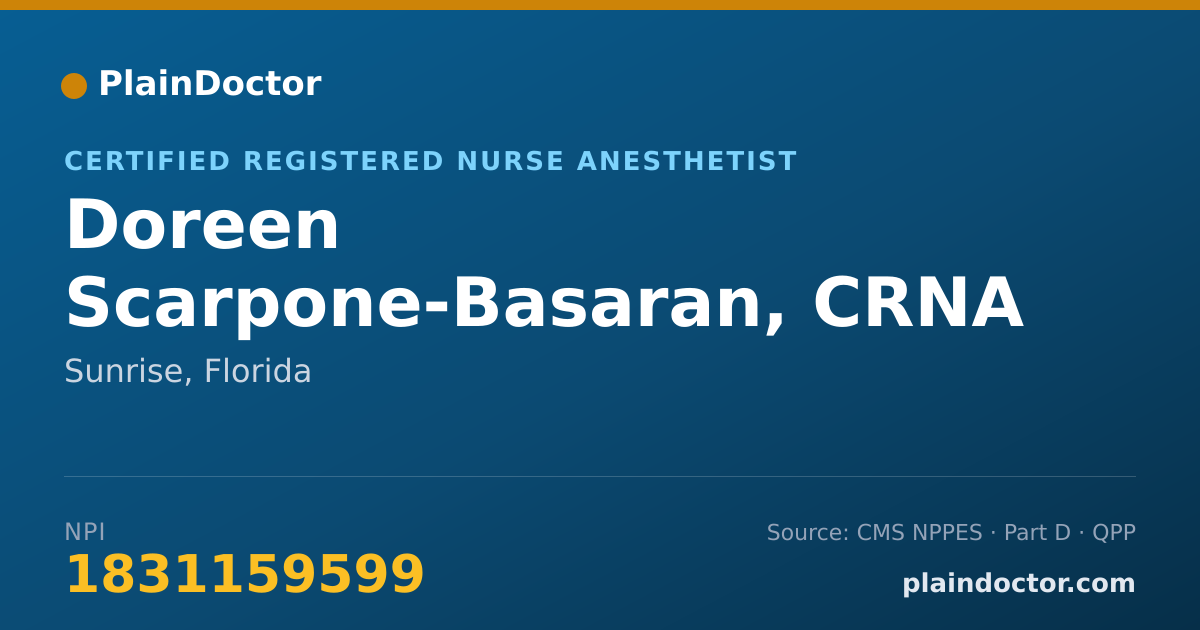 Shareable card for Doreen Scarpone-Basaran, CRNA - Certified Registered Nurse Anesthetist, Sunrise, FL