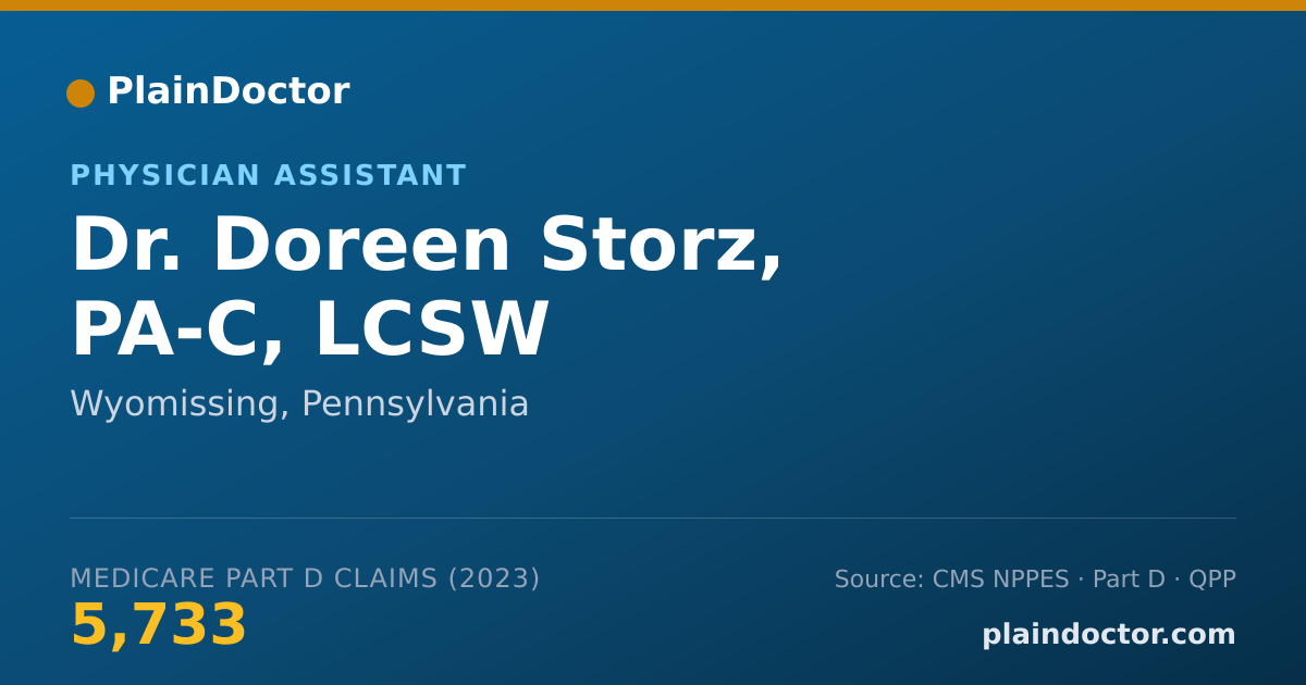 Shareable card for Doreen Storz, PA-C, LCSW - Physician Assistant, Wyomissing, PA