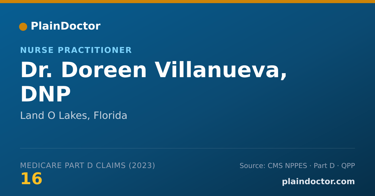 Shareable card for Doreen Villanueva, DNP - Nurse Practitioner, Land O Lakes, FL