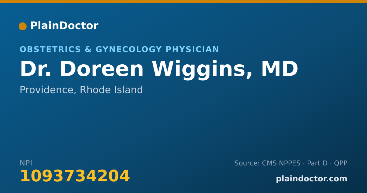 Shareable card for Doreen Wiggins, MD - Obstetrics & Gynecology Physician, Providence, RI