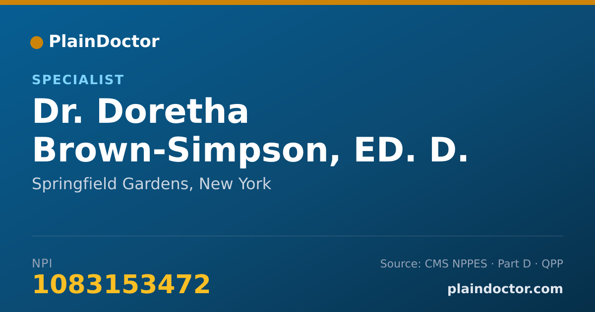 Shareable card for Doretha Brown-Simpson, ED. D. - Specialist, Springfield Gardens, NY