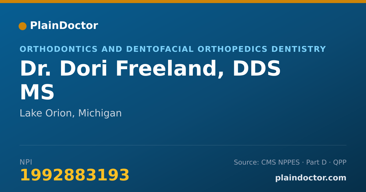 Shareable card for Dori Freeland, DDS MS - Orthodontics and Dentofacial Orthopedics Dentistry, Lake Orion, MI