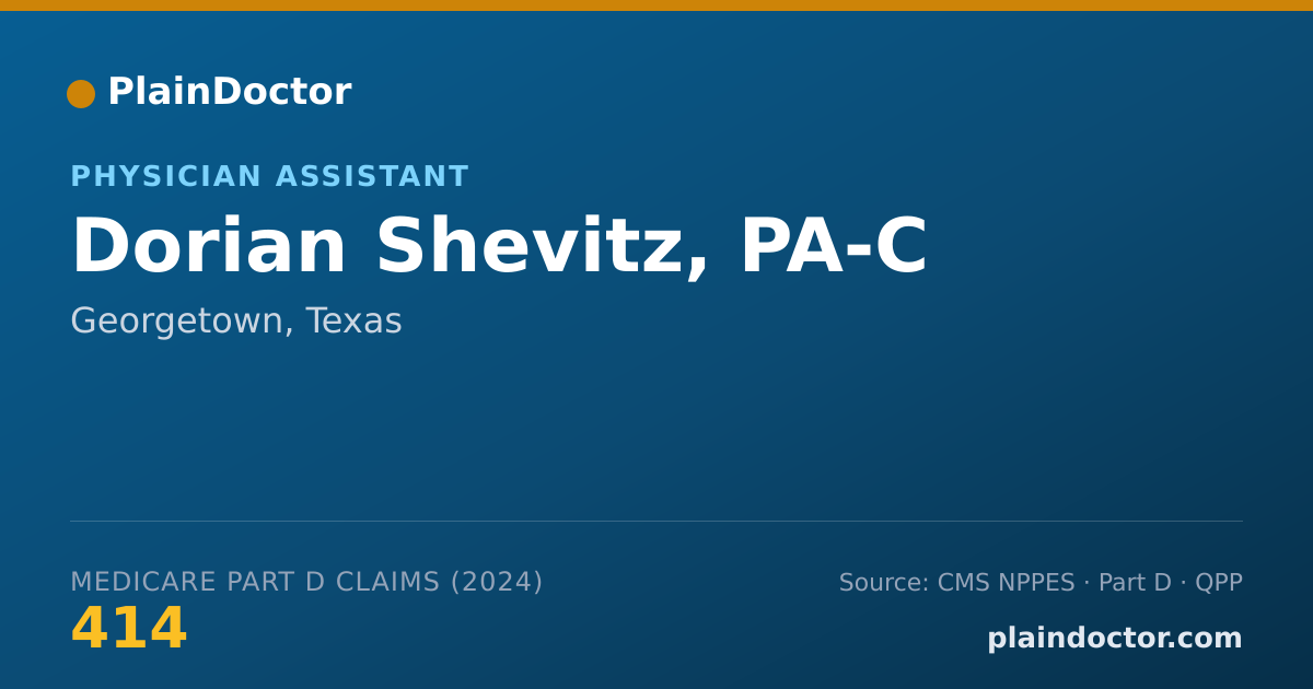 Shareable card for Dorian Shevitz, PA-C - Physician Assistant, Georgetown, TX