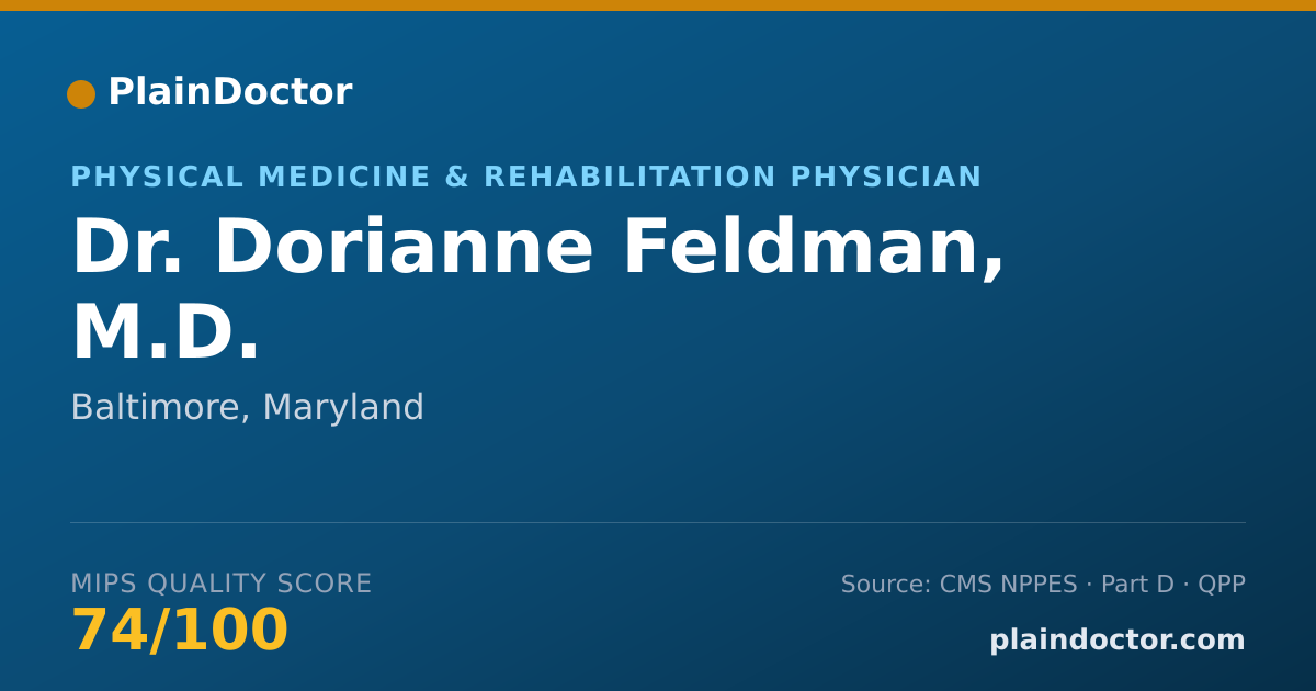 Shareable card for Dorianne Feldman, M.D. - Physical Medicine & Rehabilitation Physician, Baltimore, MD
