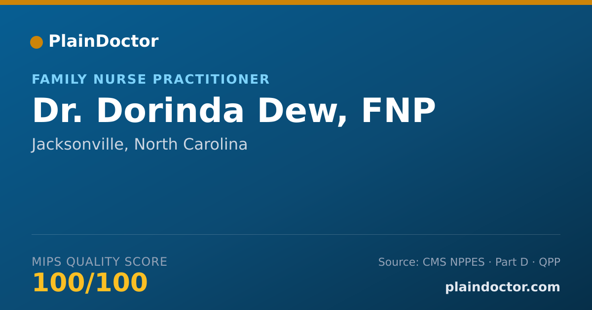 Shareable card for Dorinda Dew, FNP - Family Nurse Practitioner, Jacksonville, NC