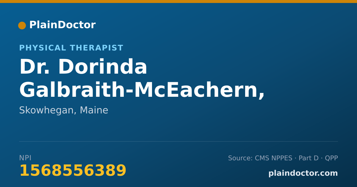 Shareable card for Dorinda Galbraith-McEachern, PT - Physical Therapist, Skowhegan, ME