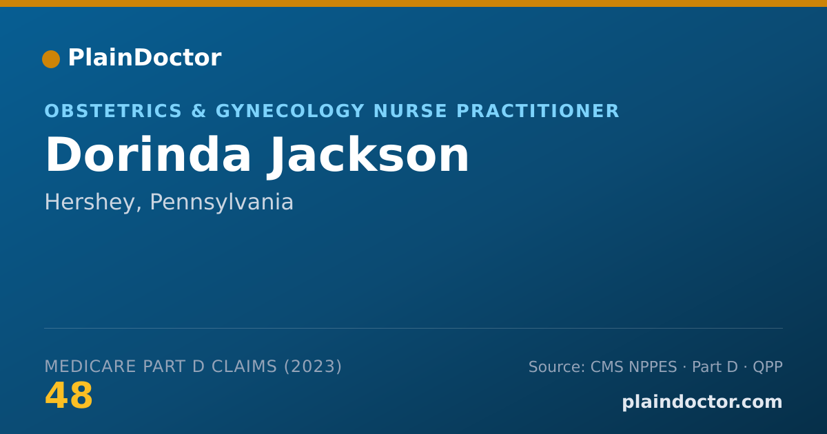 Shareable card for Dorinda Jackson - Obstetrics & Gynecology Nurse Practitioner, Hershey, PA